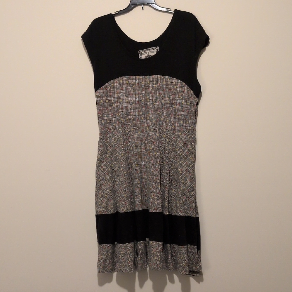 Womens Size 1X Effie's Heart Retro Print Midi Napoli Dress